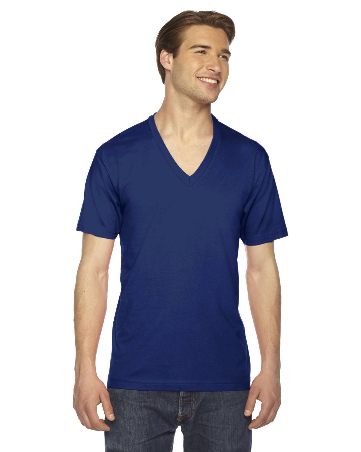 American Apparel Unisex Fine Jersey Short-Sleeve V-Neck T-Shirt | 2456W