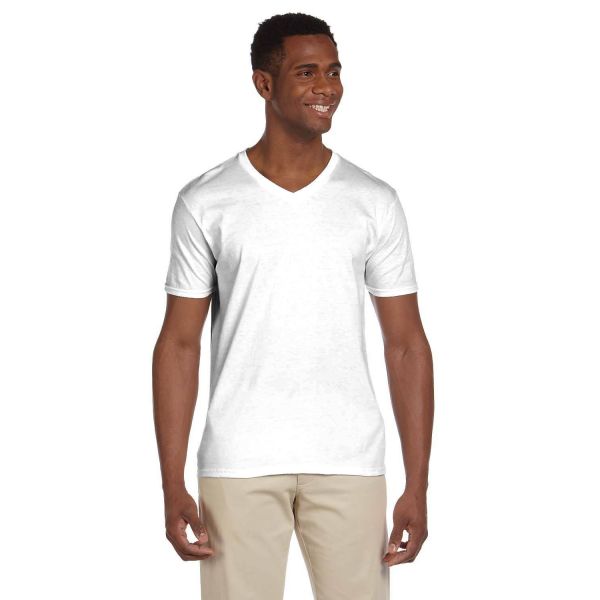 Custom Print V-Neck Gildan T-Shirts No Minimum Order SinaLite