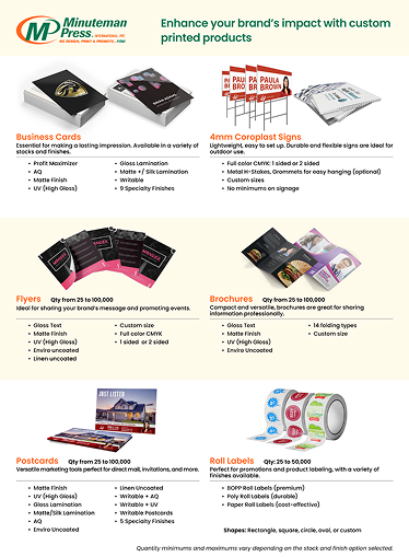 Minuteman Press Sell Sheet