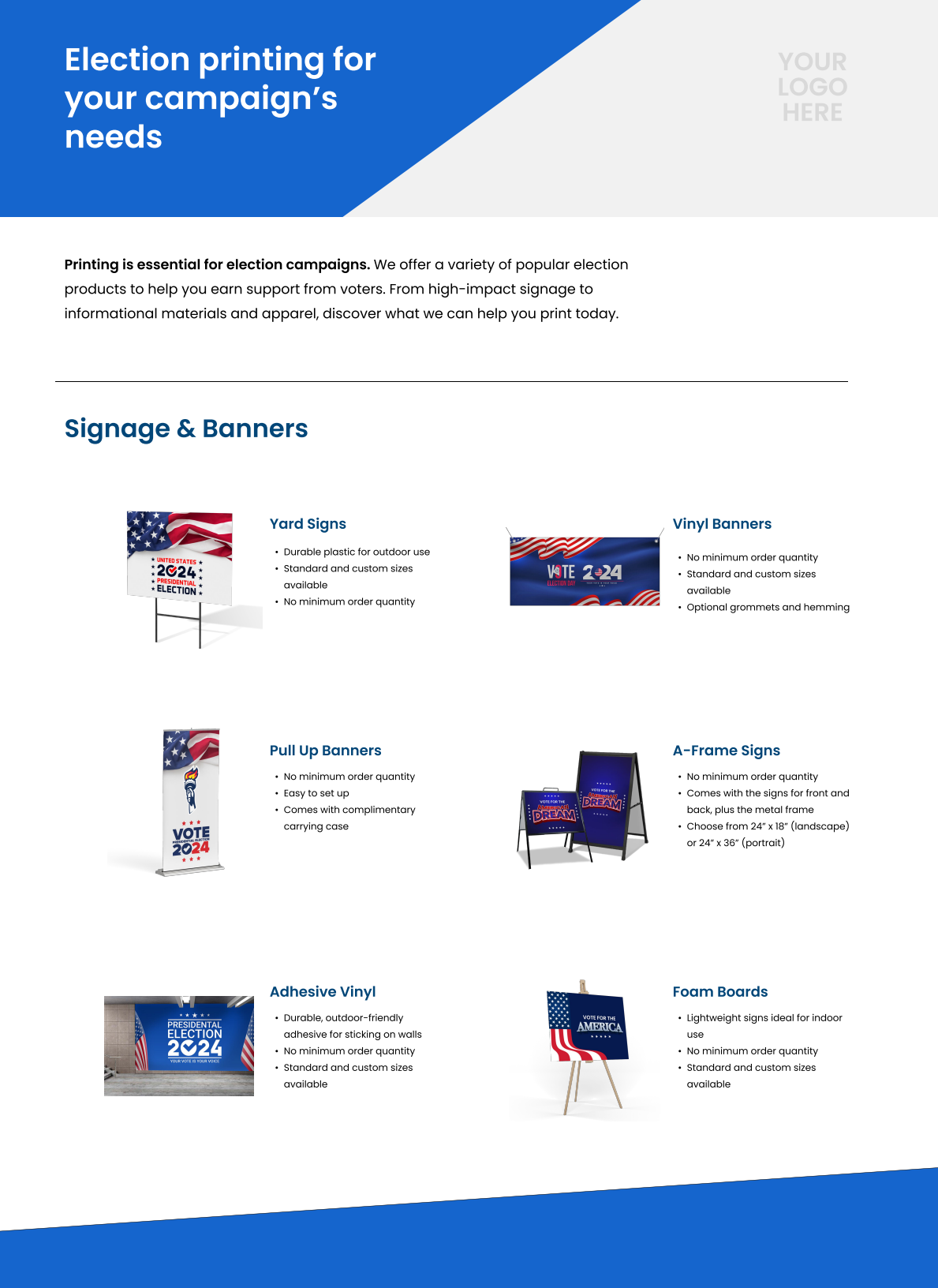 Election Printing Sell Sheet