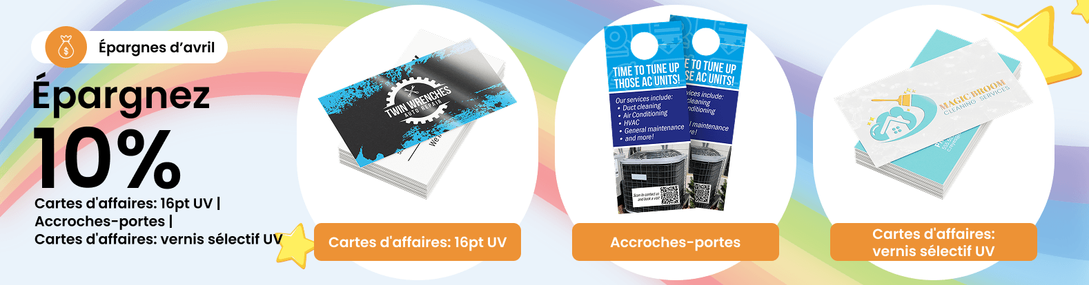 Save 10% on 16pt UV Business Cards | Door Hangers | Spot UV business cards