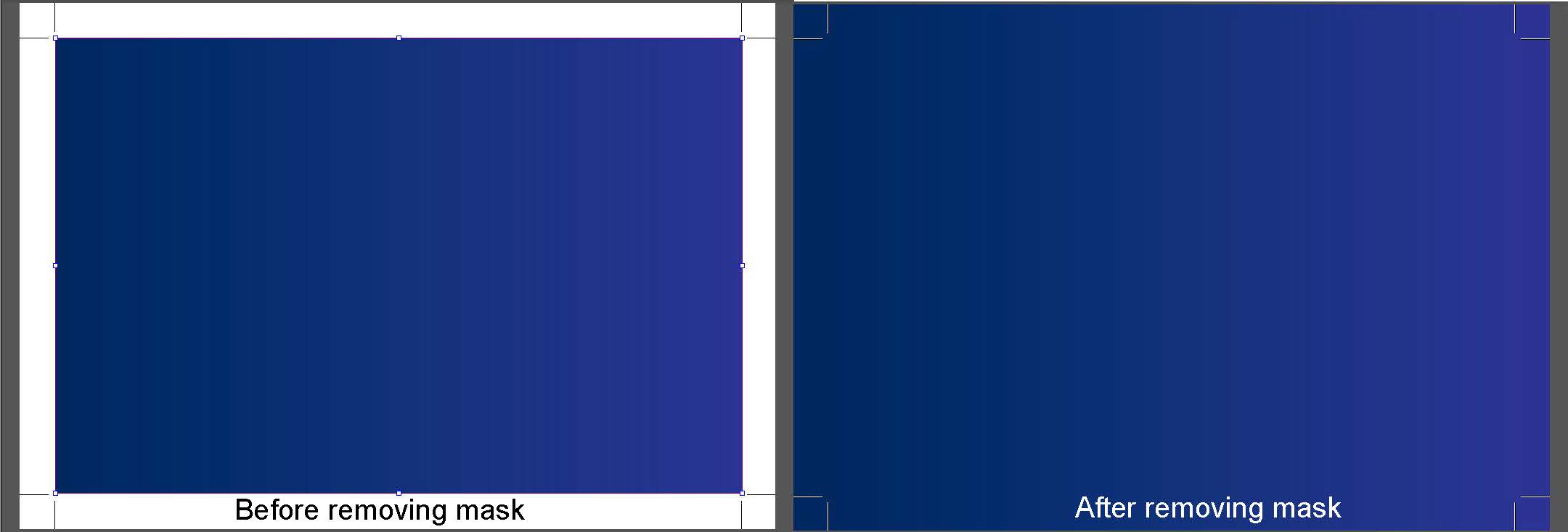 before and after removing mask