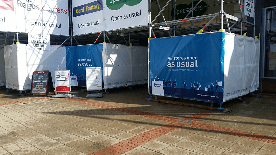 banners used to cover up construction
